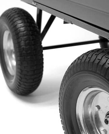 The Handy Poly Body Garden Trolley comes with puncture proof tyres