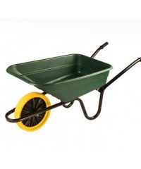 Green heavy duty wheelbarrow puncture proof tyre