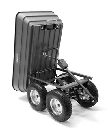 The tipping function of the Handy Poly Body Garden Trolley