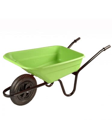 Lime green garden wheelbarrow