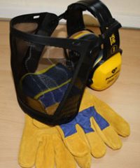 Mesh face visor and ear muffs combination