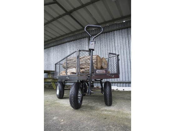 Durable and tough garden cart trolley carrying heavy logs